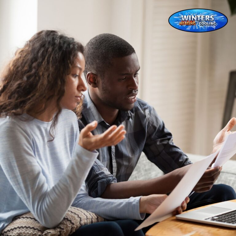 couple looking at energy bills